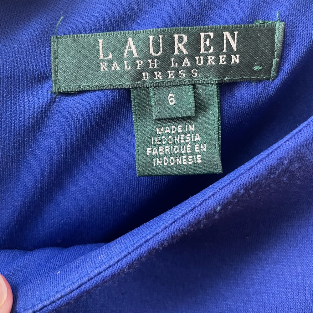 Lauren Ralph Lauren Royal Blue and Black Size 6 Dress Stunning
